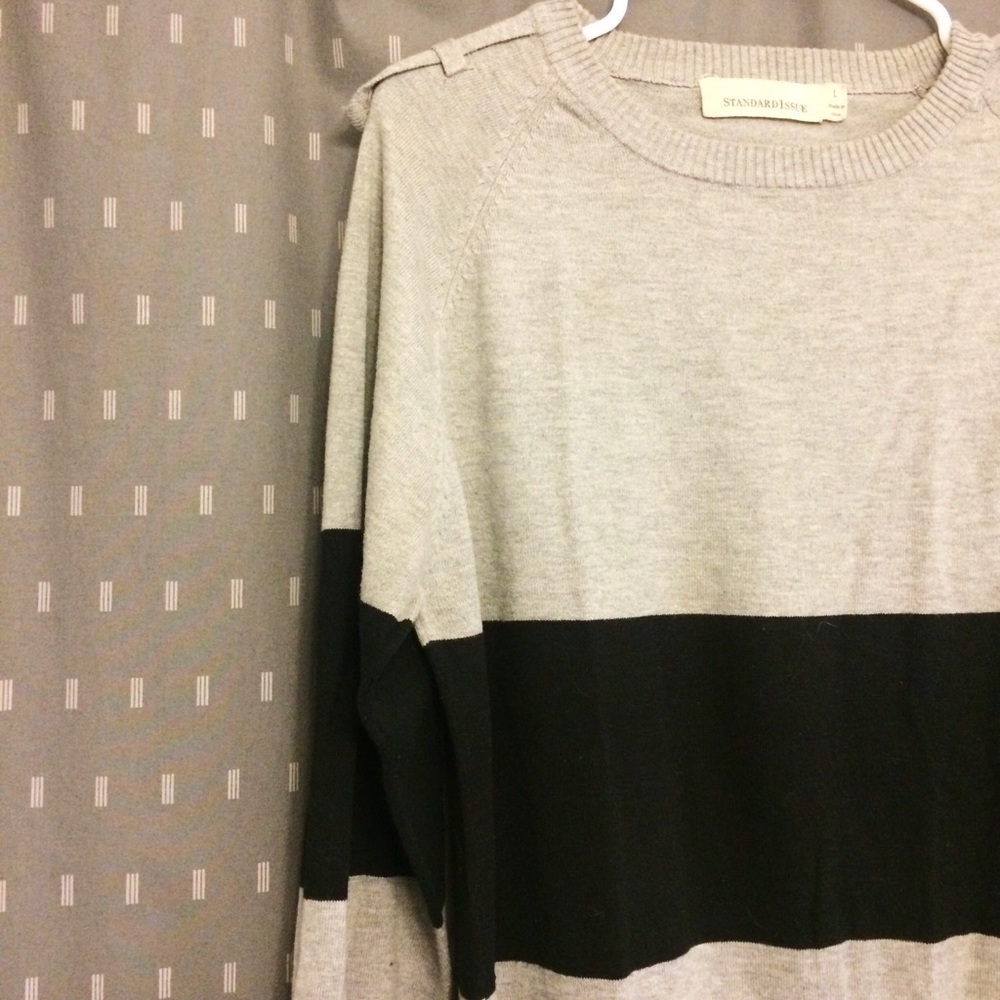 Long Sleeve Standard Issue Color Block Sweater. L.
